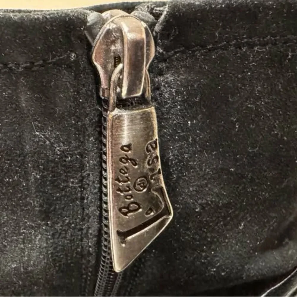 Bottega di Lisa Black Leather and Suede Ankle Boots, EU 36.5 (US 6.5)